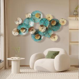 edaknez Large Metal Wall Art, Metal Flower Wall Decor for Living Room, 3D Stacked Leaves Wall Art Decor, Nautical Coastal Outdoor Indoor Wall Decor, Home Decoration (B 47 inch x 27 inch)