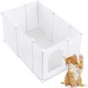 Marsui Extra Large Cat Litter Box Enclosure Splash Guard 31.5 x 20 x 15.7 Inches DIY Litter Box Wall Shield Easy Clean Dog Litter Box Enclosure Light Weight Plastic Sheets for Most Litter Boxes