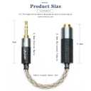3.5mm Stereo Male to 4.4mm Balanced Female Portable Headphone Adapter Cable 6N Single Crystal Silver Headphone Jack Convert Cable for Audio Players with 3.5mm Ports