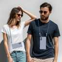 Crossbody for iPhone 16 Plus Case, Lanyard Protective Liquid Silicone Case with Adjustable Length Detachable Lanyard Rope Shockproof Hands-Free Clear Phone Cover for iPhone 16 Plus-Blue