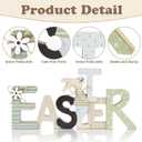 5 x Shzbtdo Easter Decorations for Home, Farmhouse Table Wooden Bunny Mantel Decors, Indoor Easter Sign Decor for Tiered Tray Decor
