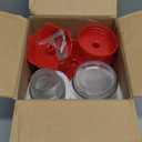 Kingsyard 2 Pack Glass Hummingbird Feeder for Outdoors Hanging - 6 Bee Guard Feeding Ports & Built-in Ant Moat, Wild Bird Feeder for Outside Garden Yard Patio 14 Oz, Updated Red