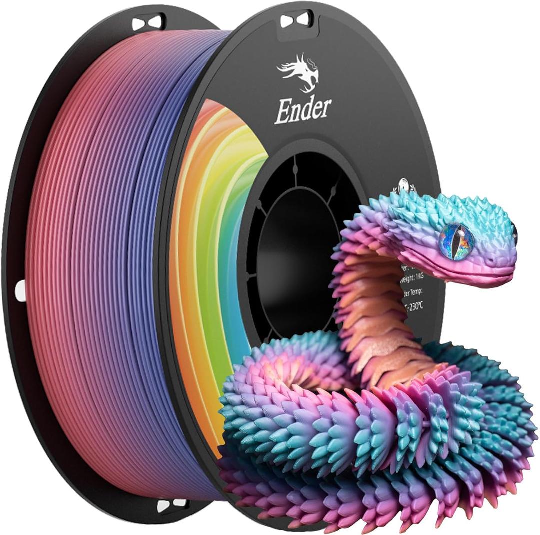 Creality 3D Printer Filament 1.75mm, Rainbow Upgrade PLA+ Filament Strong Toughness No-Tangling Vacuum Packaging 3D Printing Filament Fit Most 3D Printers, 1kg Spool, Accuracy +/- 0.02mm, Multi-Color Creality 3D Printer Filament 1.75mm, Rainbow Upgrade PLA+ Filament Strong Toughness No-Tangling Vacuum Packaging 3D Printing Filament Fit Most 3D Printers, 1kg Spool, Accuracy +/- 0.02mm, Multi-Color