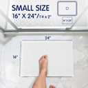 SUBRTEX Bathroom Rugs Chenille Bath Rug Soft Short Plush Bath Mat Soft Shower Mat Water Absorbent Shower Mat Quick Dry Machine Washable(White,18" x 24")