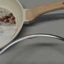 CAROTE Non Stick Frying Pan Skillet,10" Nonstick Fry Pan with Glass Lid, Egg Pan Omelet Pans, Granite Cookware PFOA Free White Granite, 10-Inch