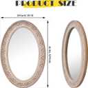 Wood Oval Mirror,20x30"Farmhouse Rustic Decor Bathroom Vanity Wall Mirrors