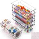 Ohlove 6Pcs Clear Plastic Drawer Organizers Tray 6" x 3" Storage Bins with 25Pcs Non-slip Pads for Makeup, Jewelries, Kitchen Utensils, Bathroom and Office