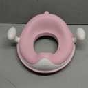 ANGELBLISS Baby Potty Training Toilet Seat with Soft Cushion Handles, Haute Collection, Double AntiSlip Design and Splash Guard for Boys and Girls (Pink)