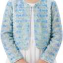 Girls 3D Flower Mesh Bolero Shrug Lightweight Sheer Cardigan for Party, Photos & Special Moments 8Y