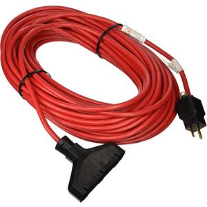 Prime CB614735 100-Foot 14/3 SJTW Triple-Tap Outdoor Extension Cord with Circuit Breaker Plug, Red