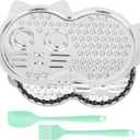 Stainless Steel Lick Mat for Dogs & Cats, Large Pet-Shaped Slow Feeder Pad, Chew-Proof, Non-Slip Licking Mat for Slow Eating, Stress Relief, Whisker Friendly for Cats