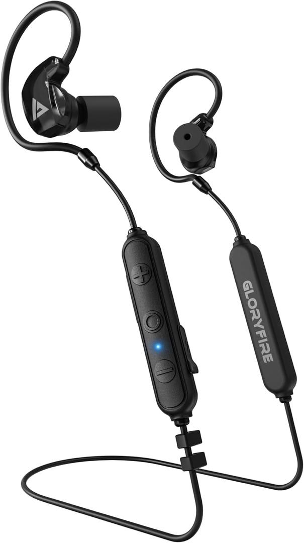 GLORYFIRE Bluetooth Shooting Ear Protection Earplugs,Shooting Ear Buds for Hearing Protection, Noise Reduction Ear Protection for Gun Range(Black)