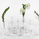 Glass Bud Vases Set of 12, Small Vases for Centerpieces, Vintage Mini Vases for Wedding Decor, Clear Glass Bud Vase in Bulk, Office and Home Table Flower Dcor