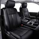 Carlimeki Leather Seat Covers Custom Fit for Tundra 2026 2025 2024 2023 2022 CrewMax SR, SR5, Limited, Platinum, 1794 Edition, TRD Pro, Capstone - Carbon Fiber - Premium Faux Leather Fully Covered