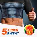 Cimkiz Men's Waist Trainer Sauna Suit Shirt, Gym & Exercise Compression Vest, Sweat-Boosting Workout Top M