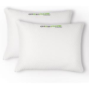 GhostBed Shredded Memory Foam Pillow with Adjustable Gel Memory Foam and Cooling Breathable Cover - Queen Size Shredded Memory Foam Pillows CertiPUR-US Certified 2-Pack GhostBed Shredded Memory Foam Pillow with Adjustable Gel Memory Foam and Cooling Breathable Cover - Queen Size Shredded Memory Foam Pillows CertiPUR-US Certified 2-Pack