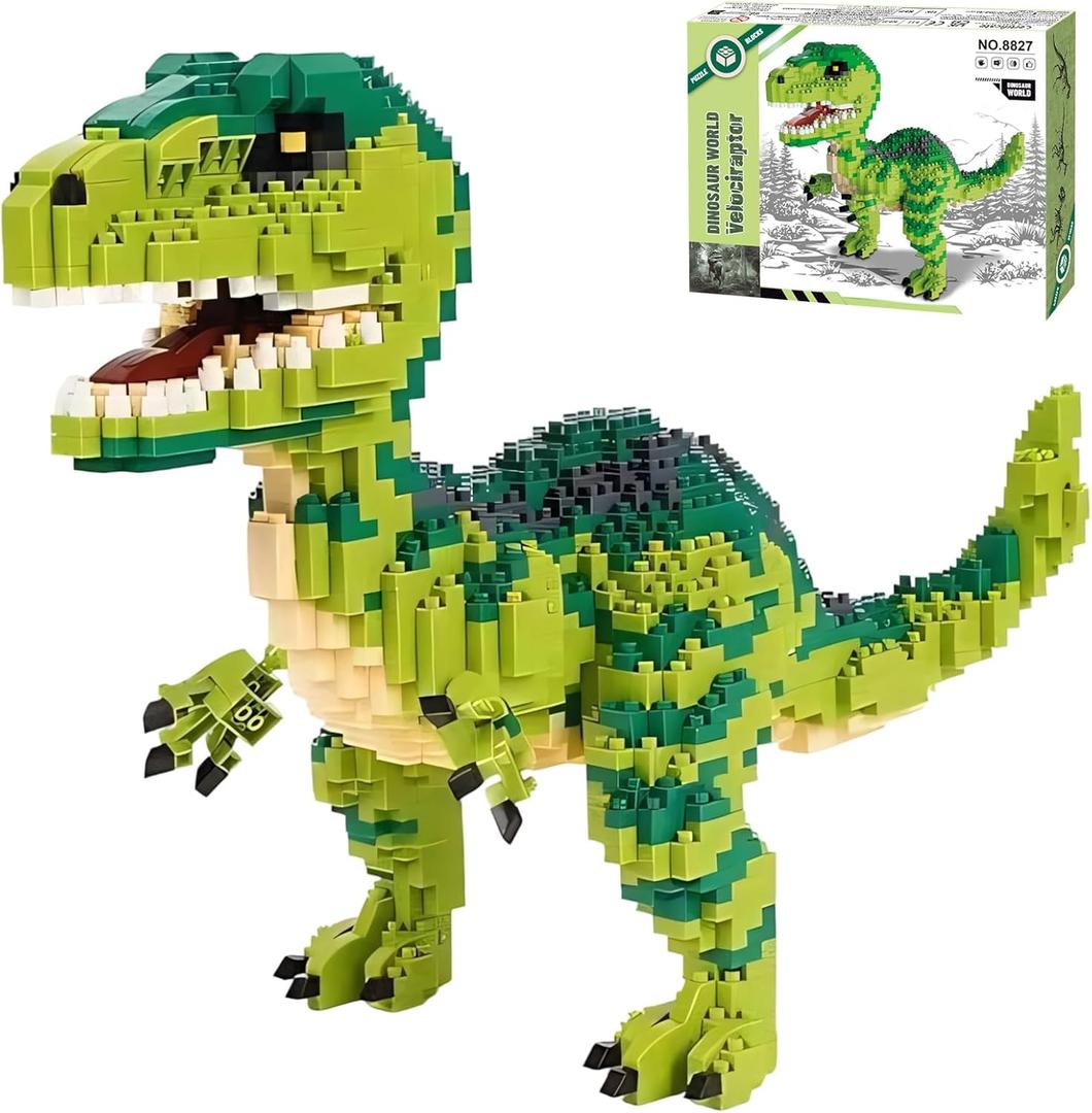Velociraptor Dino Building Block Set Detailed Dinosaur Model for Display, Construction Toy Gift for Kids & Collectors