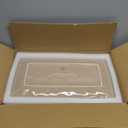 famiware Serving Platter, Rectangular 15.67/14.1/12.6 inch Serving Dishes for Entertaining, Microwave Dishwasher Safe, Stonware Serving Trays for Party, Turkey, Cheese, Ocean Series, Cinnamon Brown