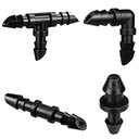 iMopo 120 Pack Drip Irrigation Fittings Kit - Barbed Connectors for 1/4" Tubing,Includes 50 Couplings,40 Tees, 20 Elbows and 10 End Plugs for Drip or Sprinkler Systems