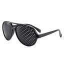 Pinhole Glasses Uniisex Vision Care Anti-Myopia Eye Exercise Improver Glasses Eyesight Natural Stenopeic Anti-Fatigue Glasses(Black)