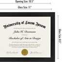 Americanflat 8.5x11 Diploma Frame with Shatter-Resistant Glass - Document Frames with Engineered Wood - Legacy Collection - Certificate Frame for Tabletop and Wall Display - Black