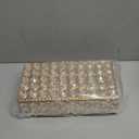 ELLDOO Crystal Jewelry Box Rectangle Trinket Organizer Earrings Rings Box Treasure Box Storage Home Decor Accent Decorative Box with Lid for Valentine Wedding Christmas Birthday Gift, Gold