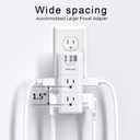 USB Multi Plug Outlet Extender - YISHU Surge Protector with Rotating Plug, 6 AC Plug Extender with 3 USB Ports, 3-Sided Swivel Power Strip Best Ideal Stocking Stuffers for Adults