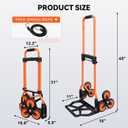 300LBS Capacity Stair Climbing Dolly, Upgraded Heavy-Duty Stair Climbing Hand Truck, Foldable Stair Climber Cart with 4.2" Wheels and 2 Elastic Ropes for Home, Package, Office or Shopping