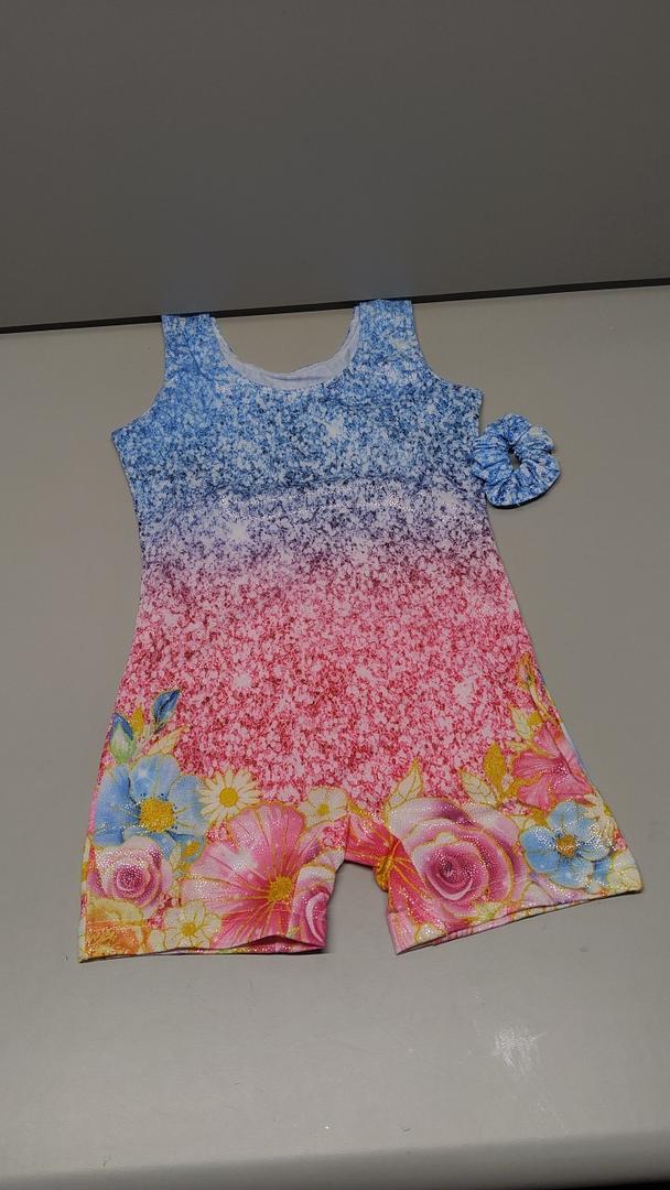 Gymnastics Leotards for Girls Shiny Toddler Biketard Unitard One Piece Tumbling Outfits, 110