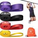 Pull Up Assistance Bands Set 5 LBS - 90 LBS, Long Resistance Bands for Pull Ups Working Out, Gym Workout Bands for Men Exercise Muscle Training and Shape Body - Carry Bag Included