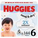 Huggies Snug & Dry Disposable Diapers - (Size 6 and Count of 144, 2 Packs of 72)