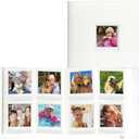 CAIYOULE 288 Pockets Photo Album for Polaroid Go, PU Leather Hardcover Photo Album Book for Polaroid Go series, Large Capacity for Family Wedding Anniversary Baby Travel Vacation, 2.62x2.12"- White
