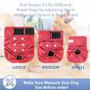 Leekalos Reusable Washable Dog Diapers Female (3 Pack) - Highly Absorbent Doggie Diapers - Size Adjustable Puppy Diapers for Dog Period Panties (Small,Red,Purple,Black)