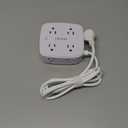 6 Ft Surge Protector Power Strip - 8 Widely Outlets with 4 USB Ports, 3 Side Outlet Extender with 6 Feet Extension Cord, Flat Plug, Wall Mount, Desk USB Charging Station, ETL,White