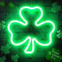 11.5 Inch St Patricks Day Decorations,Irish Clover LED Window Lights,USB Powered Control,St. Patrick's Day Green Clover Lighted Decorations for Window Wall Indoor Outdoor Party Favors