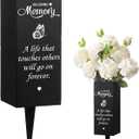 Geosar Cemetery Vases for Grave Metal Flower Holder with Spikes Memorial Funeral Gravesite Flowers Vase Decorations for Loss of Loved One(A Life that Touches Others)