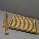 Golener Stone Drying Mat for Kitchen Counter, Dish Drying Pad with Bamboo Rack, Super Absorbent Diatomaceous Earth and Drying Rack, Multi-purpose Quick Drying Mat Rack for Kitchen, 16x12, Dark Grey