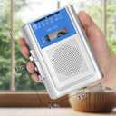 SEMIER Small Cassette Player Recorder, Portable AM FM Vintage Tape Cassette Player with Big Speaker and Headphones, Built-in Microphone, Powered by DC or AA Battery for Walking