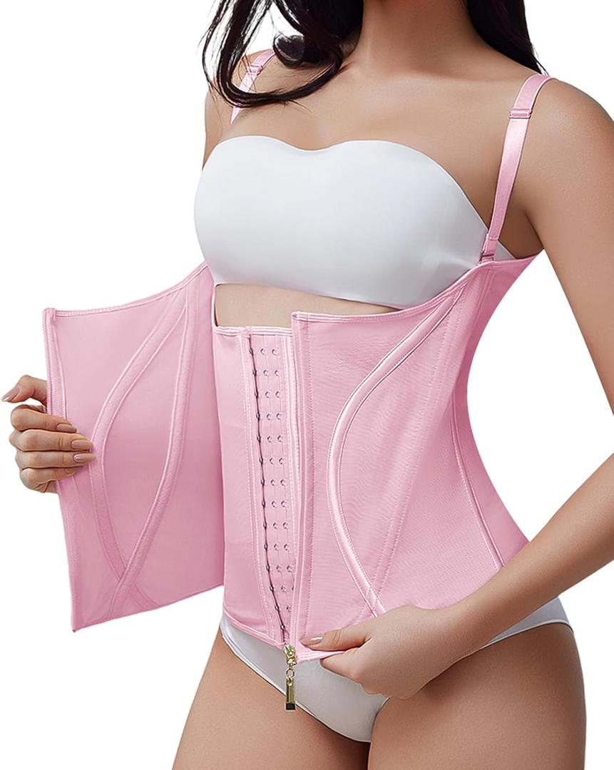 Shapewear Tummy Control Waist Cincher Breathable Corset Shapewear for Women Shaping Girdles for Waist and Abdomen (Pink, XL)