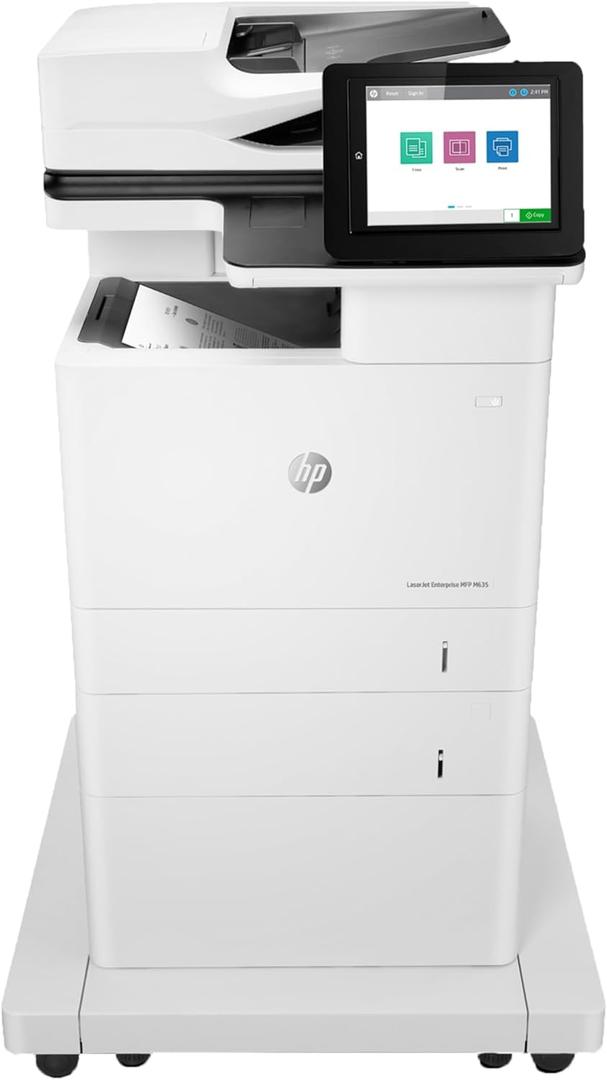 HP LaserJet Enterprise MFP M635fht Monochrome All-in-One Printer with Built-in Ethernet, 2-Sided Printing, Extra Paper Tray & Wheeled Stand (7PS98A)