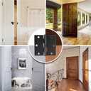 TICONN 48-Pack 3.5 Inch Door Hinges with Square Corner, 3-1/2 x 3-1/2 Inch Iron Bifold Residential Doors Hardware (Square Corner, Matte Black, 48 Pack)