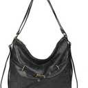 Shoulder Bag for Women Hobo Bags with Top Handle (Black)