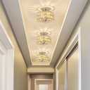 SeeU Modern Semi Flush Mount Ceiling Light Fixture Chrome Crystal Chandelier 4 Heads Chrome Crystal Celing Chandelier