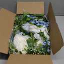 DearHouse 2Pcs Artificial Peony Flower Garland - Silk Peony Garland with Purple White Flowers for Wedding Party Table Decoration,6ft/Strand(White& Blue&Dark Blue)