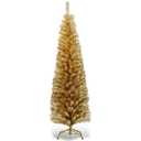 6FT Champagne Gold Tinsel Tree Slim Pencil Christmas Tree