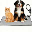 Pet Heating Pad for Cat, Electric Heated Mat with 3 Temperatures & 3 Timers, Automatic Induction Heated Cat Bed, Chew Resistant Cord (Light Grey, 27.6" x 15.7")