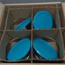 Anchor Hocking SnugFitTM Round Food Storage Containers with Lids (4-Piece, 4-cup, Teal, Oven-Safe)