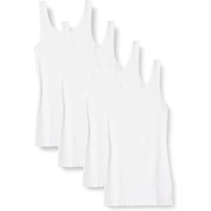 Amazon Essentials Women's Slim-Fit Cotton Modal Rib Tank, Pack of 4, White, X-Large