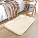 Amazon Basics Fluffy Washable Area Rug, Bedside Shaggy Carpet for Door Entryway, Living Room and Bedroom, 2' W  3' L, Beige