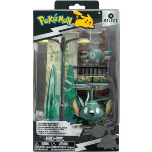 Jazwares Pokmon Select City Street Environment Set  6-Inch Multi-Level Display Diorama with Magnemite & Trubbish 2" Battle Figures (Official Licensed)